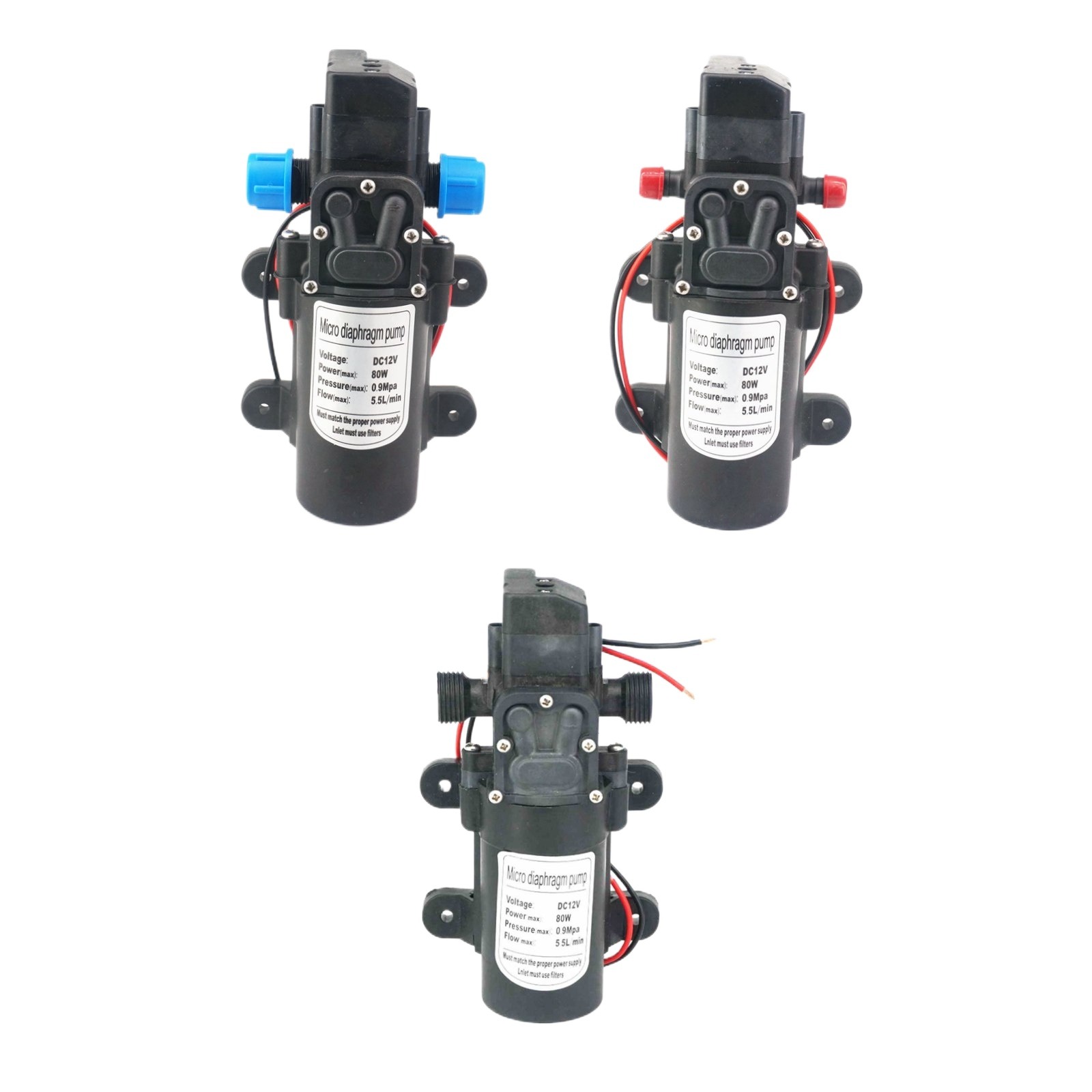 Mini Peristaltic Pump 12V - 12V/24VDC 15W/30W/60W/80W Membranwasserpumpe Selbstansaugende Druckerhöhungspumpe Automatischer