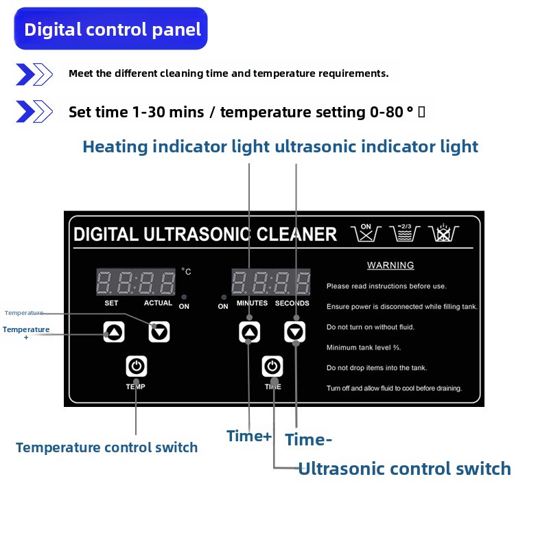 Ultrasonic Cleaner 30L Industrial - 30L Hochleistungs-Ultraschallreiniger für Gewerbe Industrieller Heiz-