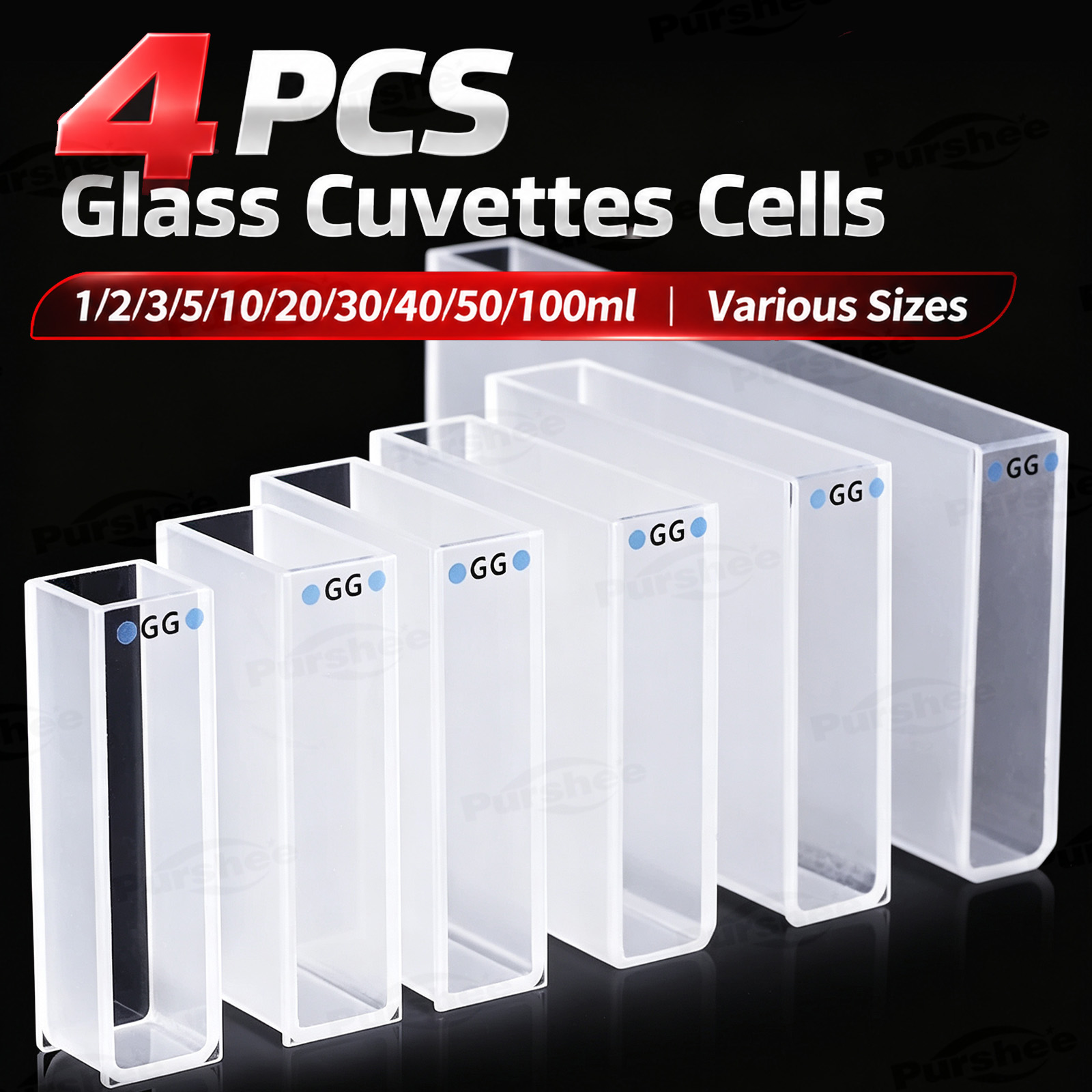 4 Stück Glas-Küvetten, 1/2/3/5 – Lab Equipment Bewertung und Preis